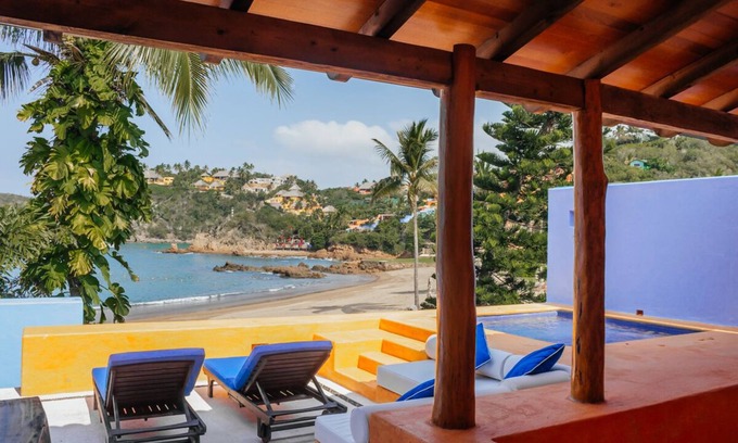 Costa Careyes House | Beachfront Casita 302 with Hot Tub & Ocean Views