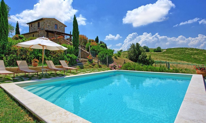 Trequanda Villa | Castelmuzio: Idyllic Country House with Private Pool Near Siena