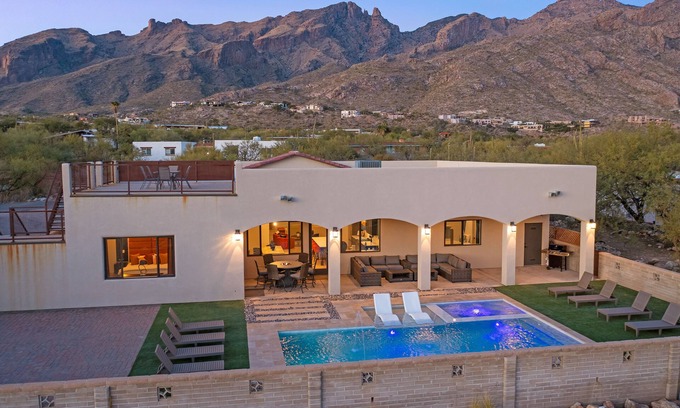 Coronado Foothills Estates House | Modern Catalina Foothills Home with Rooftop and Heated Pool