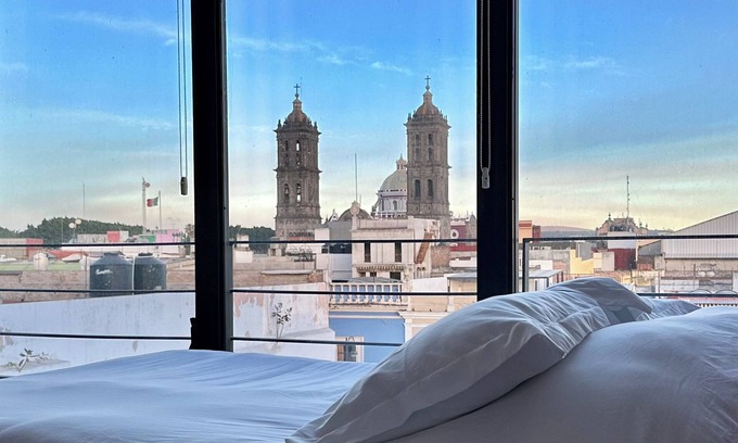 Puebla Historic Center Apartment | Cathedral Fantastic View Loft with Spa & Hot Tub Amenities