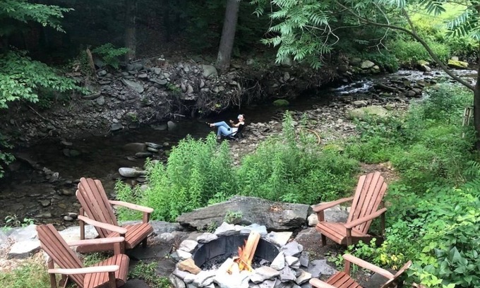 Oliverea Cabin | Serene Catskills Cabin with Firepit and Swimming Hole