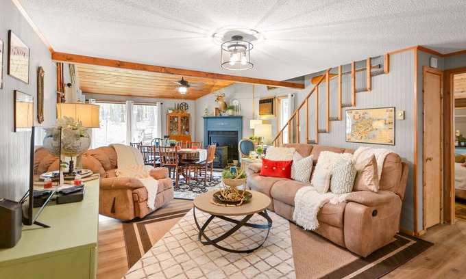 The Woods House | Vintage Chic Cabin Retreat with Pool & Spa Access