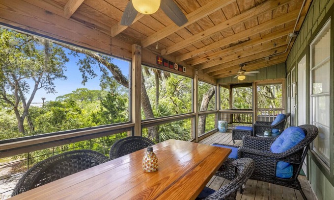 Cedar Key Cabin | Waterfront Retreat with Deck, Two Kitchens & Fishing Access