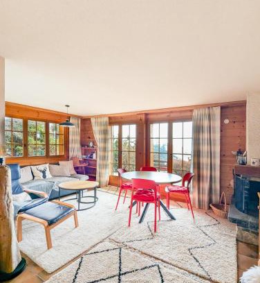 Anzere Apartment | Cozy Ski/Swim Apartment with Private Yard & Fireplace
