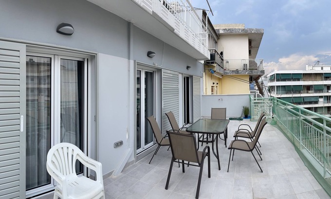 Loutraki Apartment | Newly Renovated Full Floor Apartment Steps From the Beach