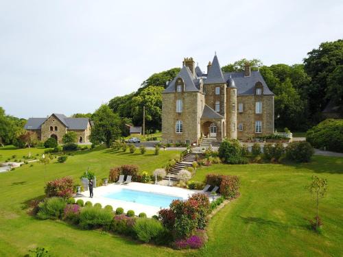 Fleurigne House | Elegant Château de Montbrault with Oceanfront Pool Access