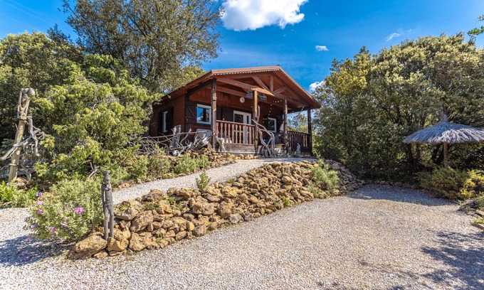 Rouffiac-des-Corbieres House | Chalet 'Afrique' with Mountain View, Shared Pool and Private Terrace