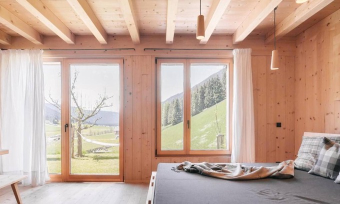 San Martino Apartment | Chalet 'Blasla Olben 2-3P 2' with Mountain View, Shared Terrace and Wi-Fi