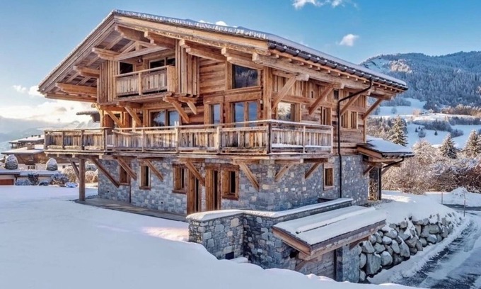 Megeve Ski Chalet | Cozy Chalet Steps from Village and Slopes with Pool