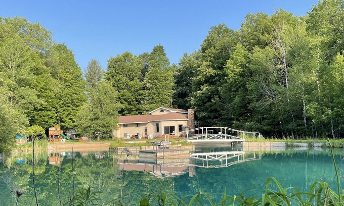 Fife Lake Ski Chalet | Idyllic Chalet on Manistee River with Relaxing Pond Retreat