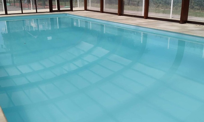 Saint-Germain-de-Tallevende-la-Lande-Vaumont Ski Chalet | Experience Chalet Vire: Guest Rated 10/10 with Pool & Kitchen