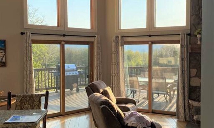 Searsburg Cabin | Scenic Chalet Retreat with Hot Tub & Private Views