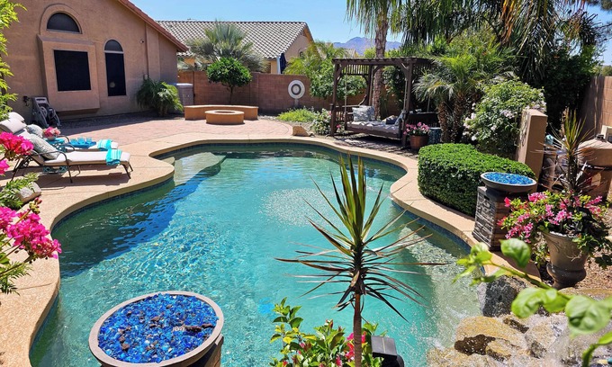 Sun Groves House | Chandler Oasis: Resort-Style Pool & Spa Retreat with 10/10 Rating
