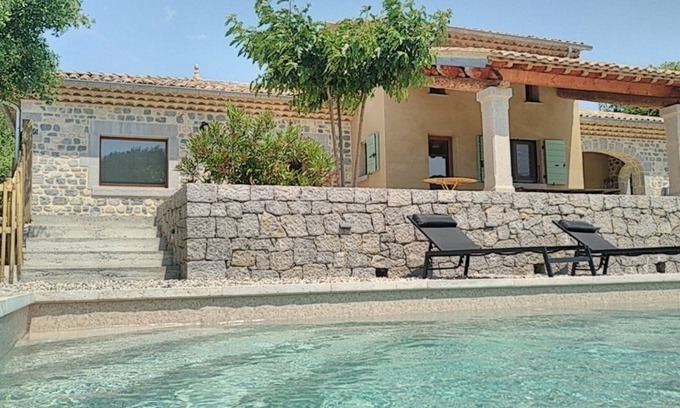 Saint-Maurice-d'Ibie Villa | Inviting House with Pool in Scenic South Ardèche Valley