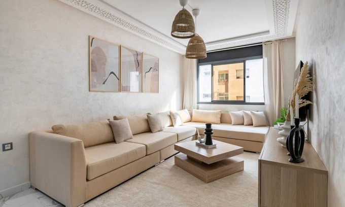 L'Ocean Apartment | Elegant 1-Bedroom Retreat Near Rabat Ville Station