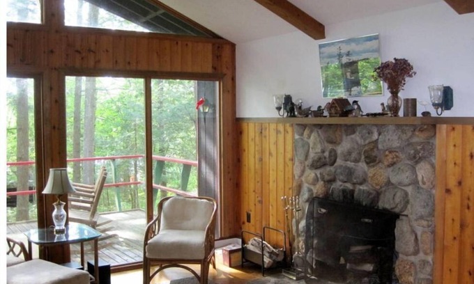 Paul Smiths Ski Chalet | Cozy Adirondack Cabin with Lake Views and Pet-Friendly Amenities