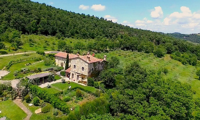 Montepulciano Villa | Historic Tower Retreat with Pool & Lake Views near Siena