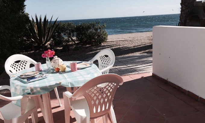 Roquetas de Mar House | Beachfront Bungalow with Pool, Spa & Ocean Views