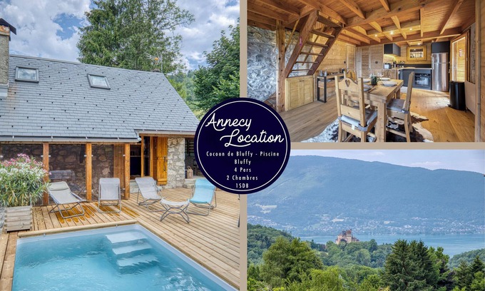 Bluffy Ski Chalet | 🏡 Charming Chalet with Pool – Between Lake and Mountains in Bluffy