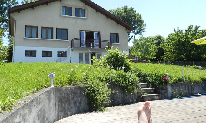 Publier House | Charming house with swimming pool, 5 bedrooms, for 8 people, view of Lake Geneva