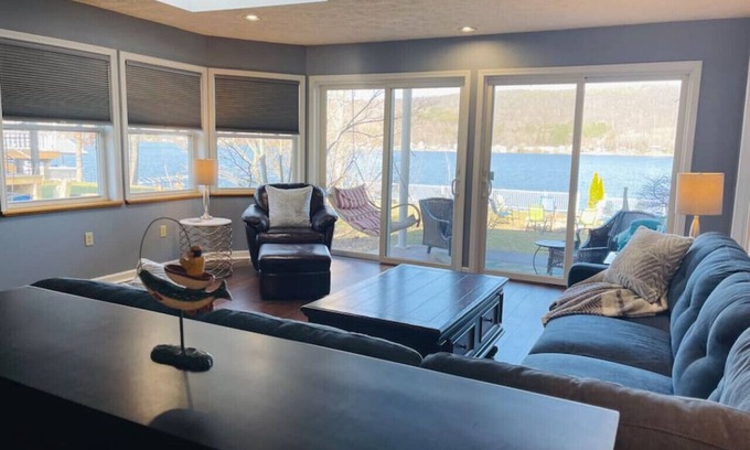 Hammondsport House | Serene Lakefront Cottage with Private Dock and Fire Pit