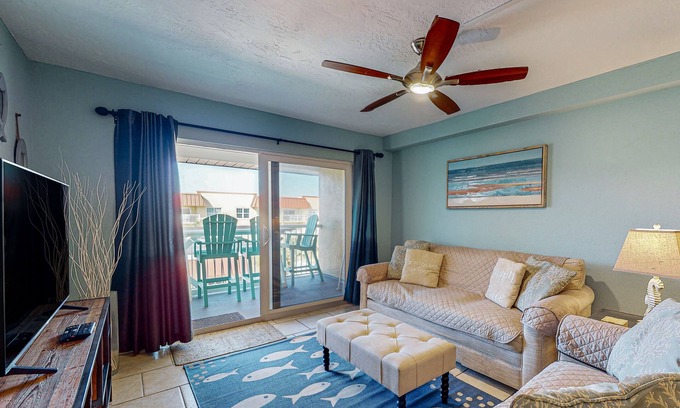 Point East Condo | Seaside Condo Retreat with Pool & Steps to the Beach