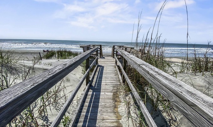 Folly Beach House | Oceanview Beachfront Bungalow with Pool & Spa Amenities