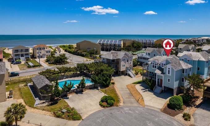 Nags Head House | Discover a Beachside Oasis with Hot Tub & Pool Access