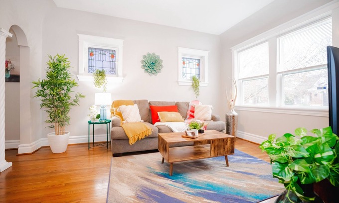 St. Louis Apartment | Inviting STL Brick Retreat with Firepit, King Bed & More