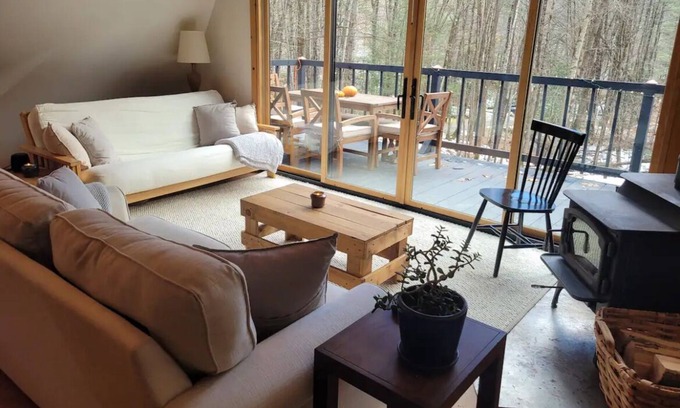 Williamsville Ski Chalet | Cozy Vermont A-Frame Retreat: Pet Friendly with Spa Access