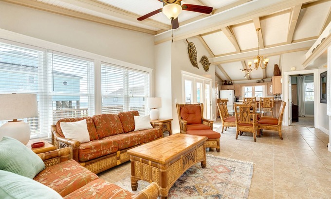 Galveston House | Beachside Retreat with Gulf Views and Outdoor Shower
