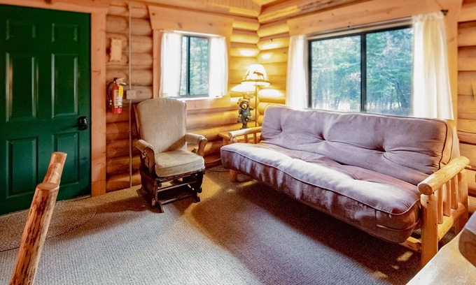 Bigfork Cabin | Cozy Log Cabin Retreat with Firepit near Bigfork & Glacier