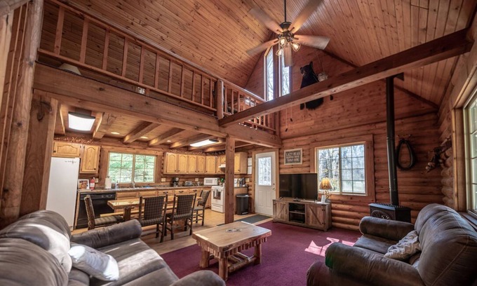Lyndon Station House | Experience the Cozy Up North Log Cabin at Lazy Bear Lodge