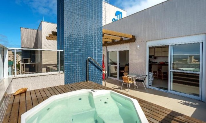 Governador Celso Ramos Apartment | Exclusive Cobertura with Private Jacuzzi and Ocean View