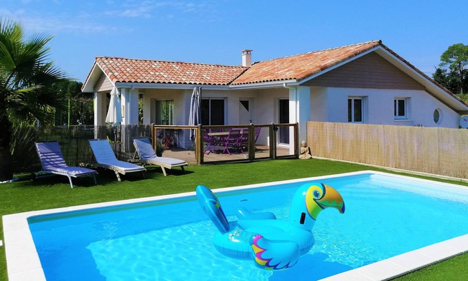 Orx House | COCOON VILLA 4 * WITH SECURE POOL, BEACH NEARBY, NEAR HOSSEGOR