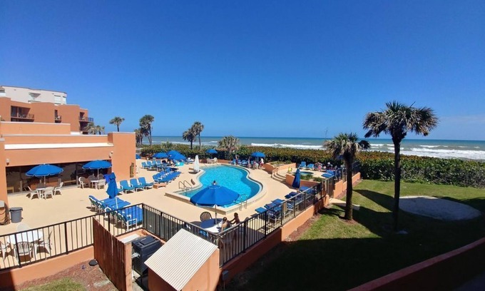 Indian Harbour Beach Condo | Beachfront 2-Bedroom Retreat with Private Pool & Ocean Views