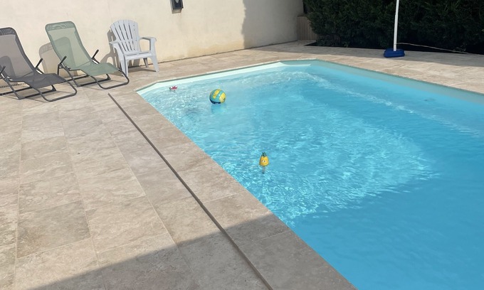 Biguglia Apartment | Cozy Studio Steps from the Beach with Pool Access