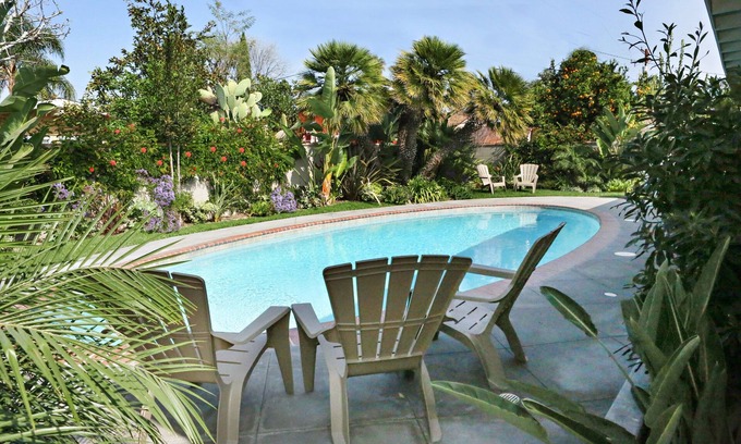 Hermosa Village House | Cozy Pool Retreat Just Steps from Disneyland