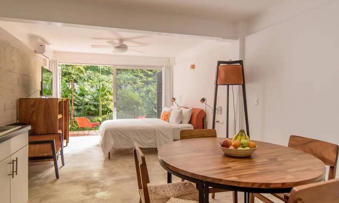 Tulum City Center Apartment | Stylish Studio with Pool Access and a Large Terrace