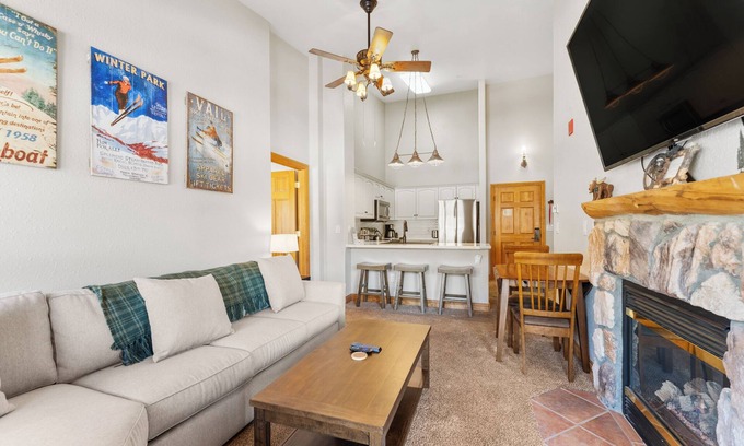 Mountain House Condo | Elegant Master Suite Steps from Lifts, Shops & Dining