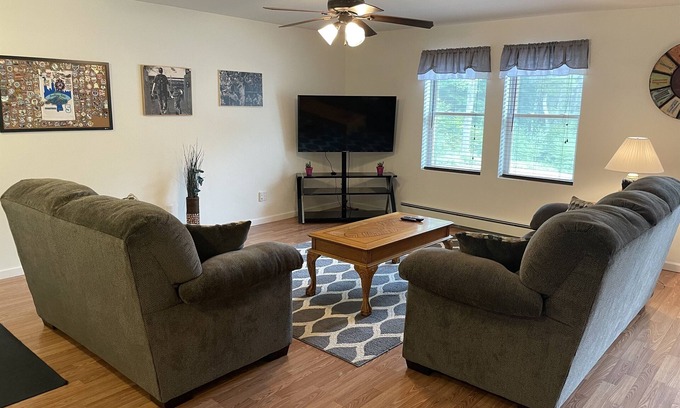 Otego Apartment | Newly Built Cone's Cottage Near All Star Village with Fire Pit