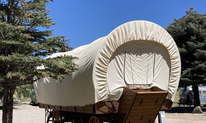 Swan Valley House | Cozy Conestoga Wagon at Swan Valley RV Park by Snake River