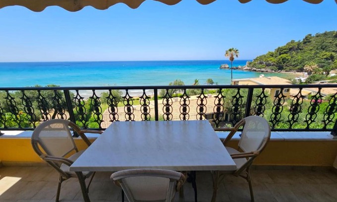 Glyfada Apartment | Family-Friendly Corfu Glyfada Apartment with Pool Access