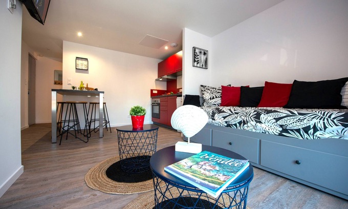 Les Sables d'Olonne House | Inviting Apartment Steps from Beach with Pool and Ocean View