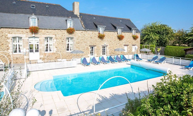 Saint-Jouan-des-Guerets Apartment | Inviting Apartment for 5 with Pool, Terrace & Ocean View