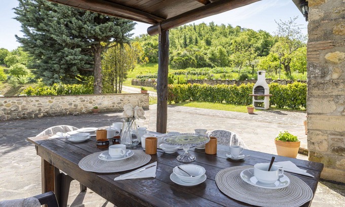 Radicondoli Villa | Inviting Villa Apartment for 4 with Pool and Panoramic Views