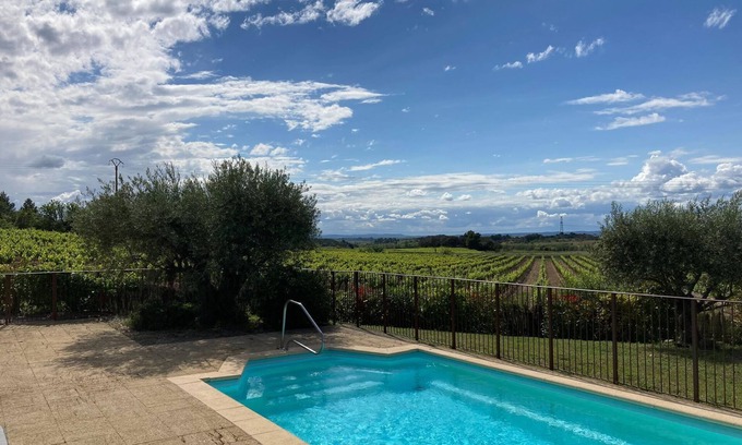Montbrun-des-Corbieres Villa | Charming Villa with Pool and Ocean View - Rated 10/10