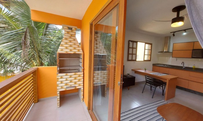 Jabaquara Apartment | Cotia – Stylish Flat Near the Beach, kichen, with Pool View