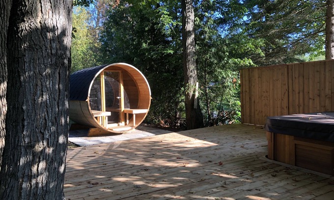 Central Huron Cottage | Ultimate Group Getaway: Private Cottage with Hot Tub & Sauna