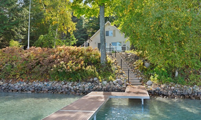 Boyne City House | Scenic Cottage with Lake Views & Private Dock Retreat